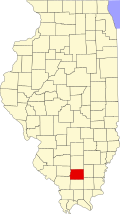 Map of Illinois highlighting Franklin County